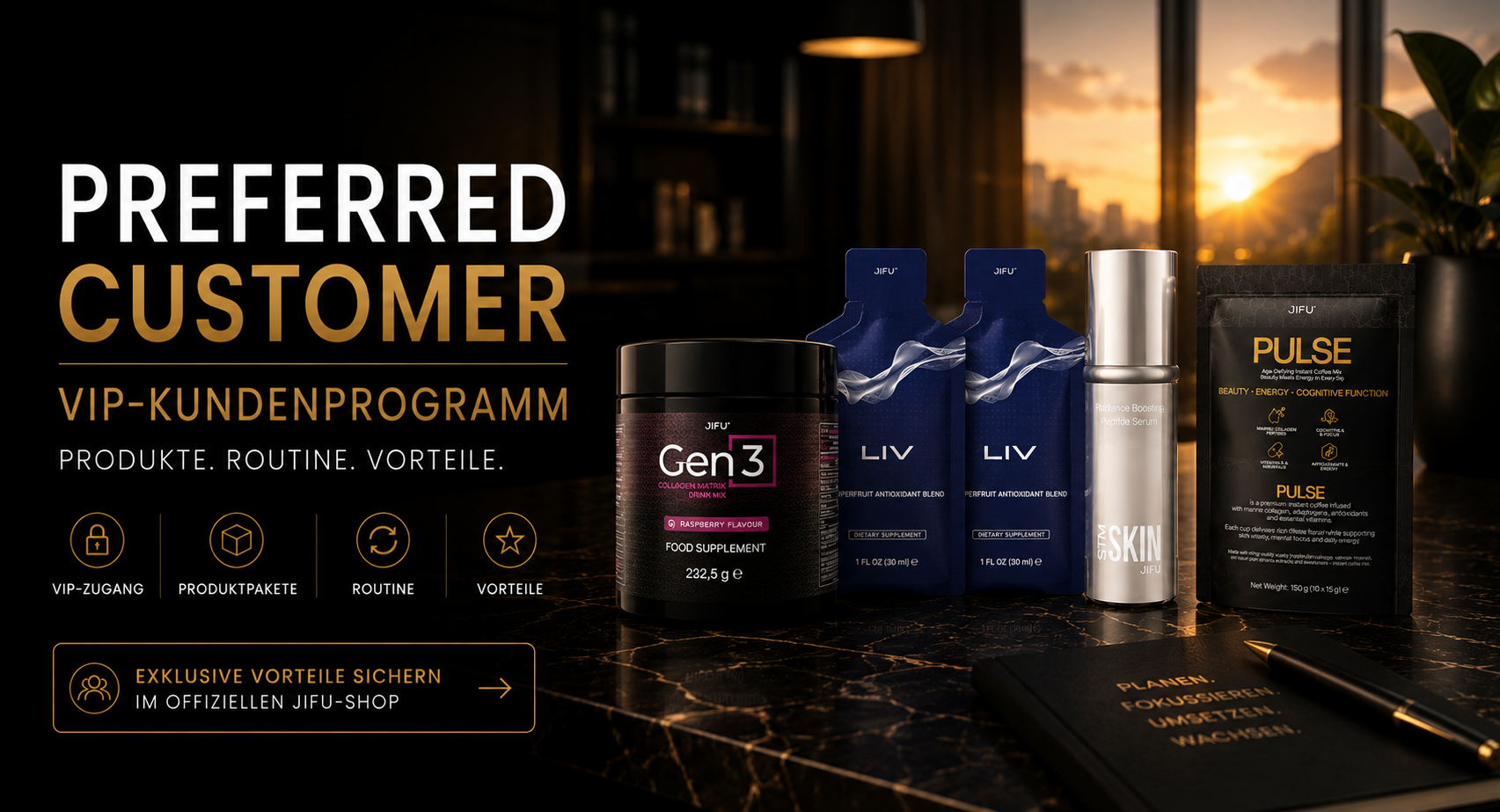 JIFU Preferred Customer VIP-Kundenprogramm mit Produktpaketen, Routine und Vorteilen über Thomas Pröll