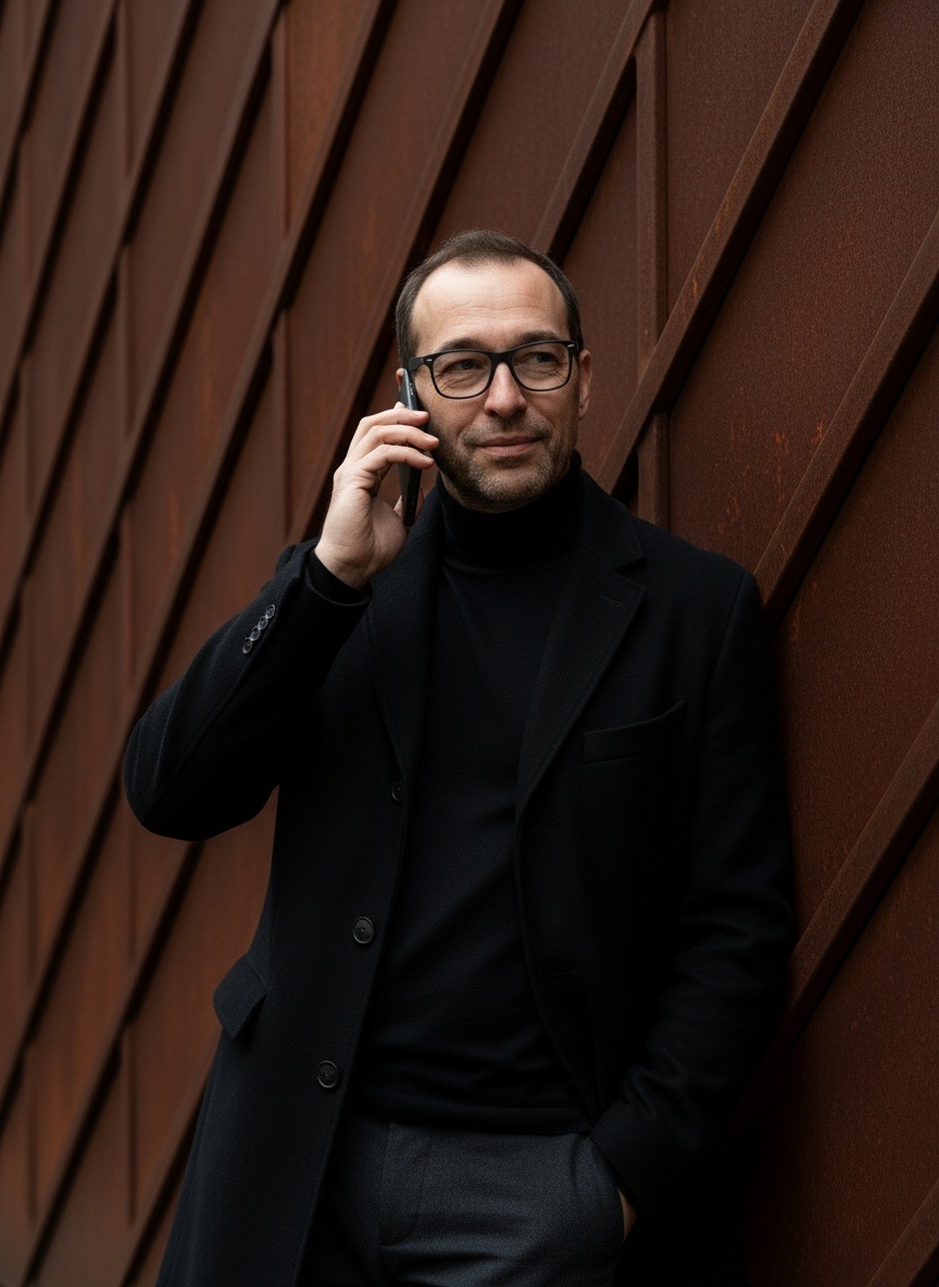 Thomas Pröll im modernen Business-Look vor architektonischer Struktur